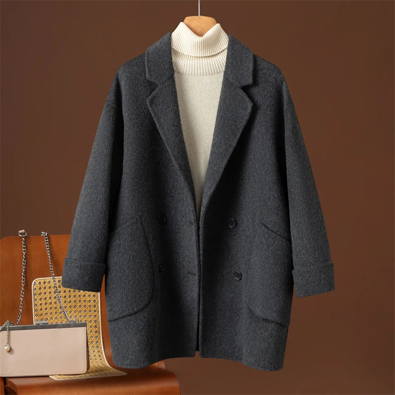 Double-sided Wool Coat Autumn  - đánh giá và giá Wool Coat Peacoat